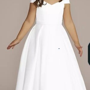 Charming White Formal Kids Dress Off The Shoulder